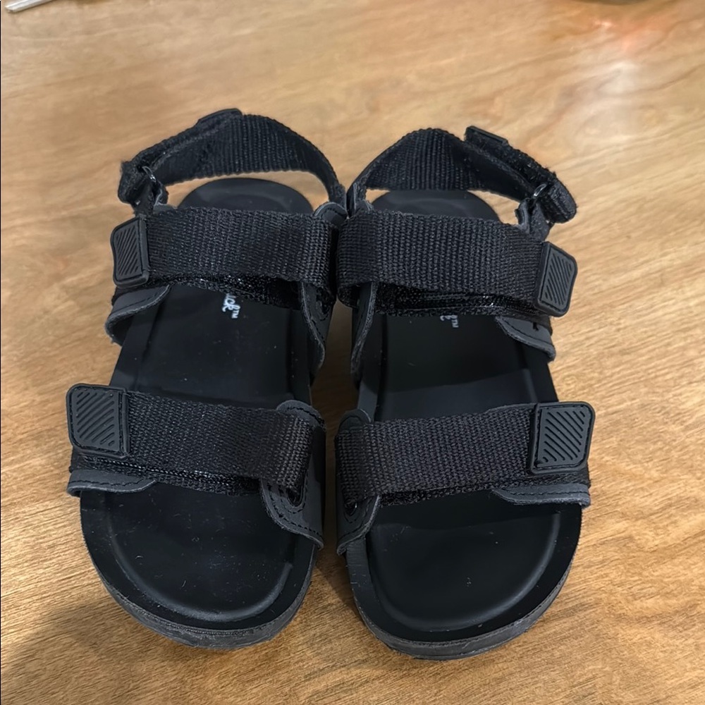 Black Sport Sandals with Adjustable Straps